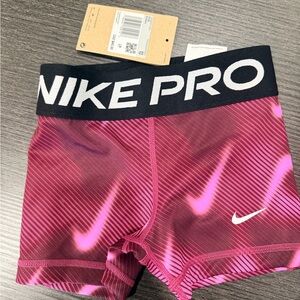 Nike Pro Maroon & Pink Performance Compression Shorts